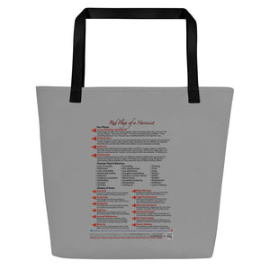 Red Flags of a Narcissist—Large Tote Bag—Gray