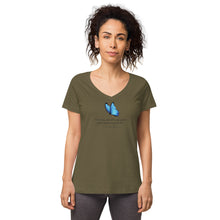 Load image into Gallery viewer, Grief—Women's Fitted V-Neck T-Shirt—B&C TW045