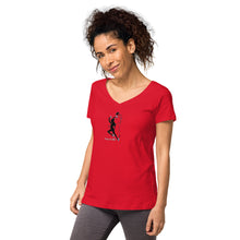 Load image into Gallery viewer, Red Flags of a Narcissist—Women's Fitted V-Neck T-Shirt—B&C TW045