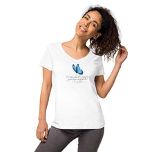 Load image into Gallery viewer, Grief—Women&#39;s Fitted V-Neck T-Shirt—B&amp;C TW045
